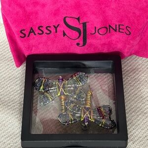 Sassy Jones Penelope Hand Sculpted Wired Dragonfly Studs
